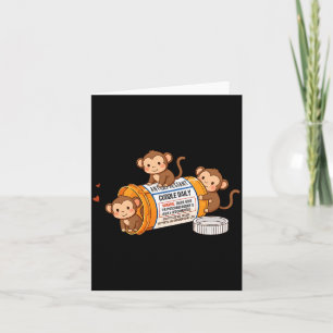 Funny Monkey Anti Depressant Zoo Boys Girls Kids P Card