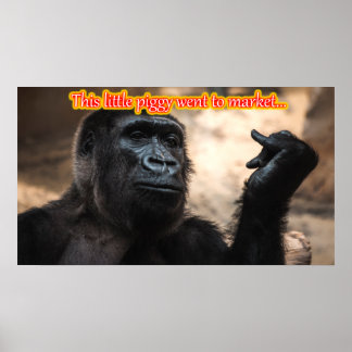 Funny Monkey Ape Chimp Memes with Funny Sayings Poster