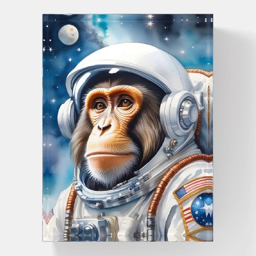 Funny Monkey Astronaut in Outer Space Paperweight