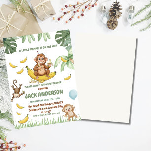 funny Monkey Baby Shower Set, Monkey Baby Invitation