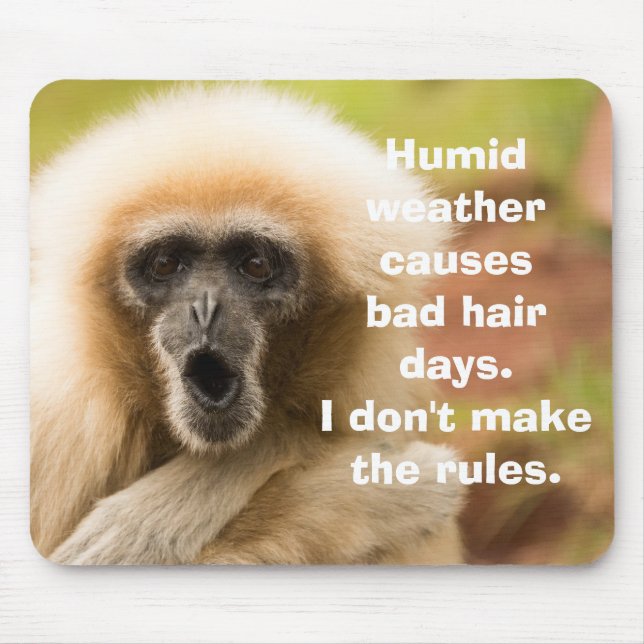 Funny Monkey Bad Hair Day Mouse Pad (Front)