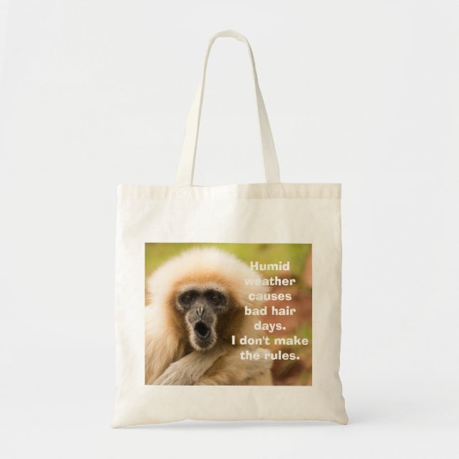 Funny Monkey Bad Hair Day Tote Bag (Front)