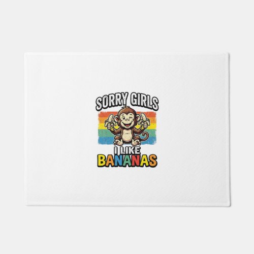 Funny Monkey Banana Vintage Engraving Shirt Design Doormat