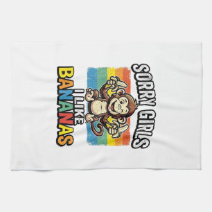 Funny Monkey Banana Vintage Engraving Shirt Design Kitchen Towel