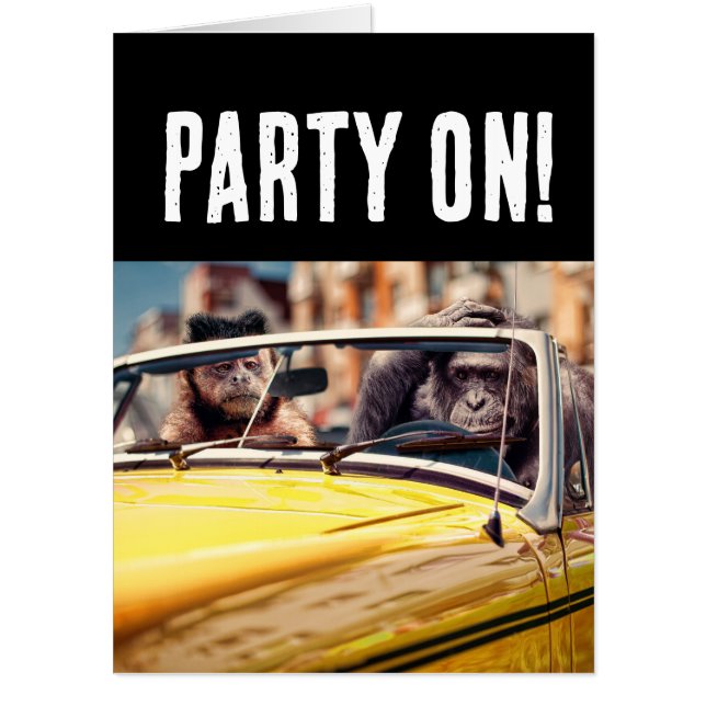 FUNNY MONKEY BIRTHDAY BIGGEST BIG GIANT CARD (Front)