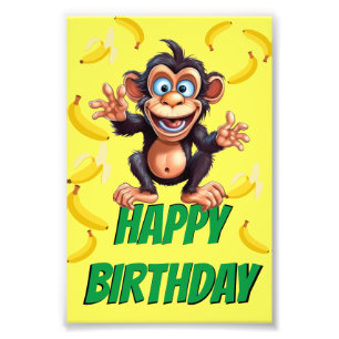 Funny Monkey Birthday Photo Print