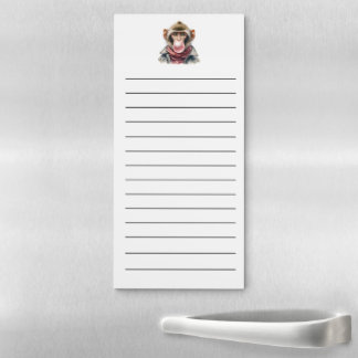 Funny Monkey Blowing Bubbles Gum Pink Fridge Magnetic Notepad