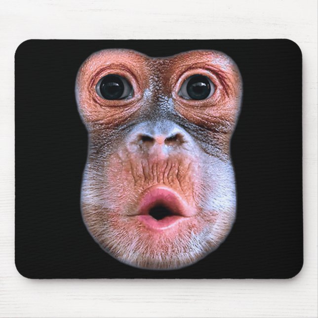 Funny Monkey Blowing Stomach Face, Monkey Blow Sto Mouse Pad (Front)