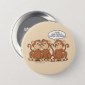 Funny Monkey Cartoon Design Button (Front & Back)
