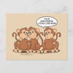 Funny Monkey Cartoon Design Holiday Postcard