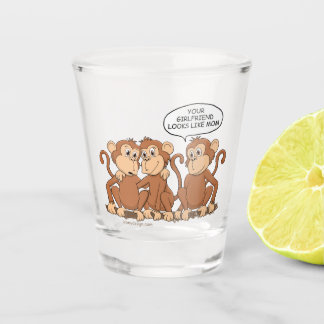 Funny Monkey Cartoon Design Shot Glass