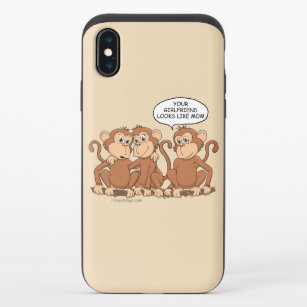 Funny Monkey Cartoon Design iPhone XS Slider Case