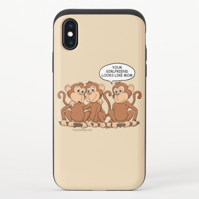 Funny Monkey Cartoon Design Uncommon iPhone Case (Back)