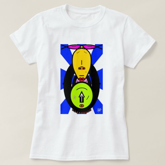 Funny Monkey Cartoon Mascot T-Shirt (Design Front)