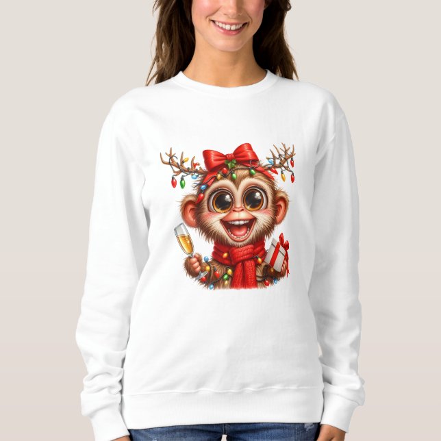 Funny Monkey Christmas Sweatshirt (Front)