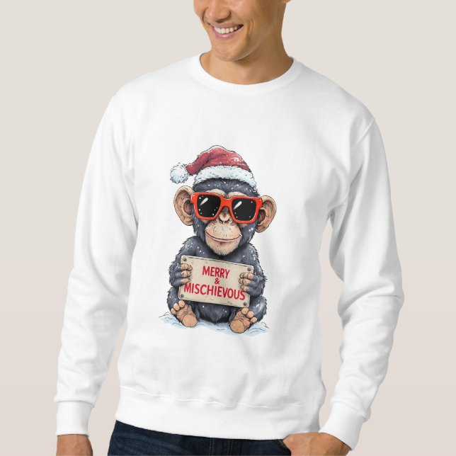 Funny Monkey Christmas Sweatshirt (Front)