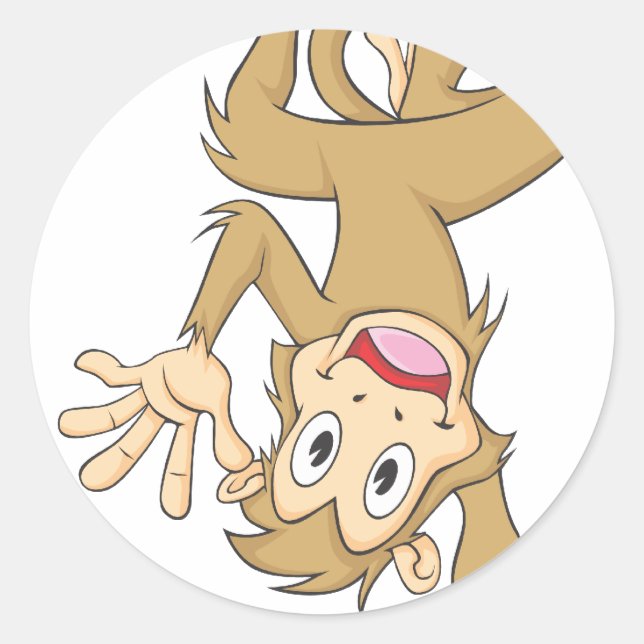 Funny Monkey Classic Round Sticker (Front)