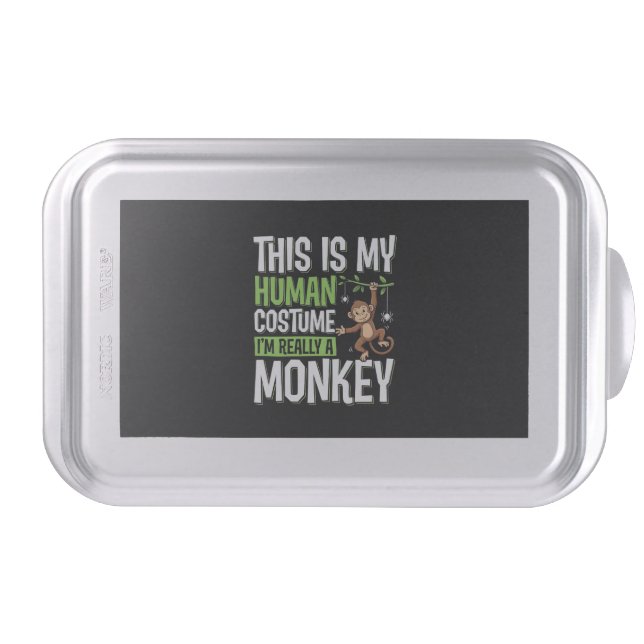 Funny Monkey Costume Halloween Vector Cake Pan (Front)