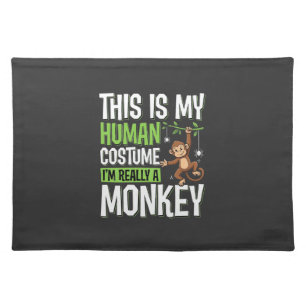 Funny Monkey Costume Halloween Vector Cloth Placemat