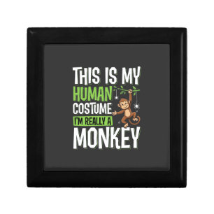 Funny Monkey Costume Halloween Vector Gift Box