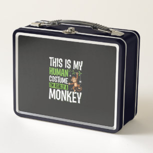 Funny Monkey Costume Halloween Vector Metal Lunch Box