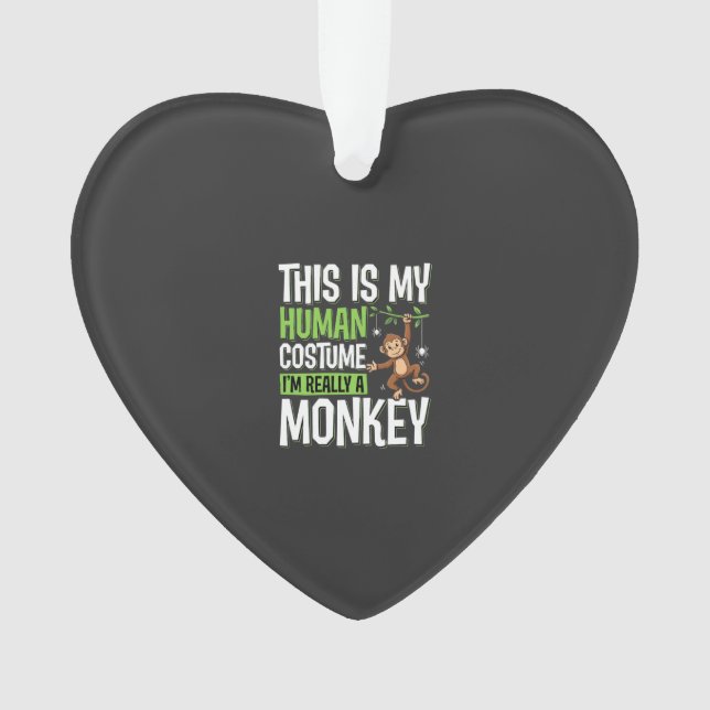 Funny Monkey Costume Halloween Vector Ornament (Front)