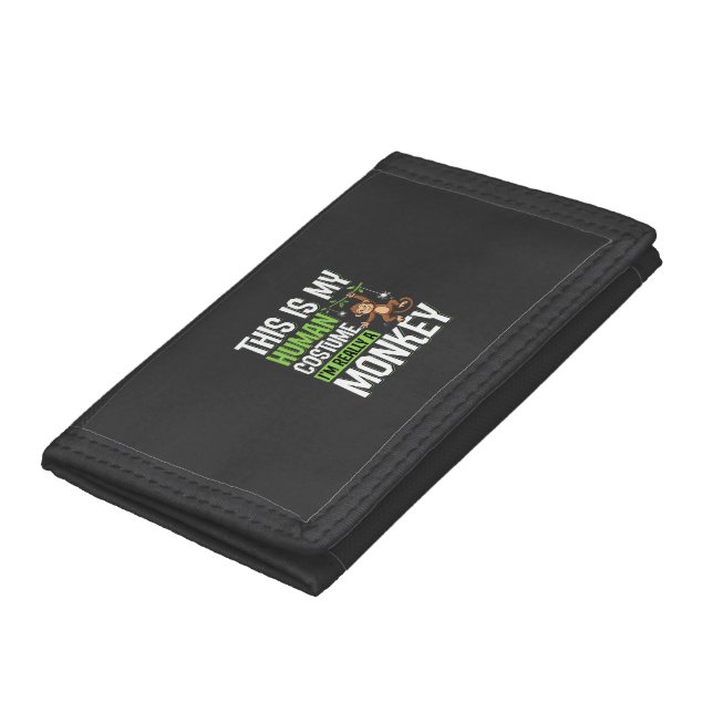 Funny Monkey Costume Halloween Vector Tri-fold Wallet (Bottom)