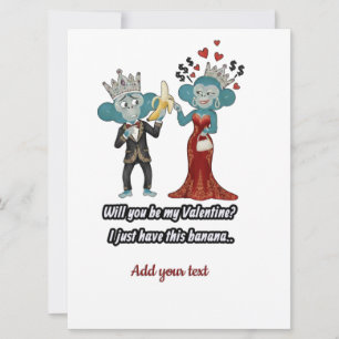 Funny Monkey Couple Valentine's Day Holiday Card