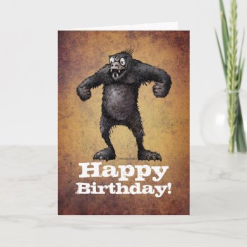 Funny Monkey Custom Gorilla Happy Birthday Card by StrangeStore at Zazzle