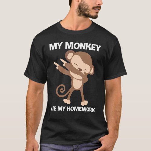 Funny Monkey Design For Kids Boys Ape Zoo Wild Ani T_Shirt