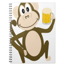 Funny Monkey Drinking Beer Cartoon