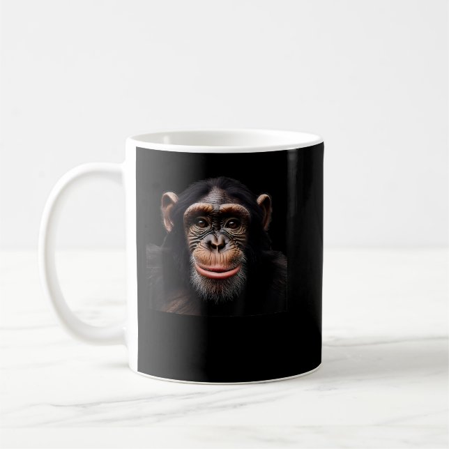 Funny Monkey Face Chimpanzee Coffee Mug (Left)