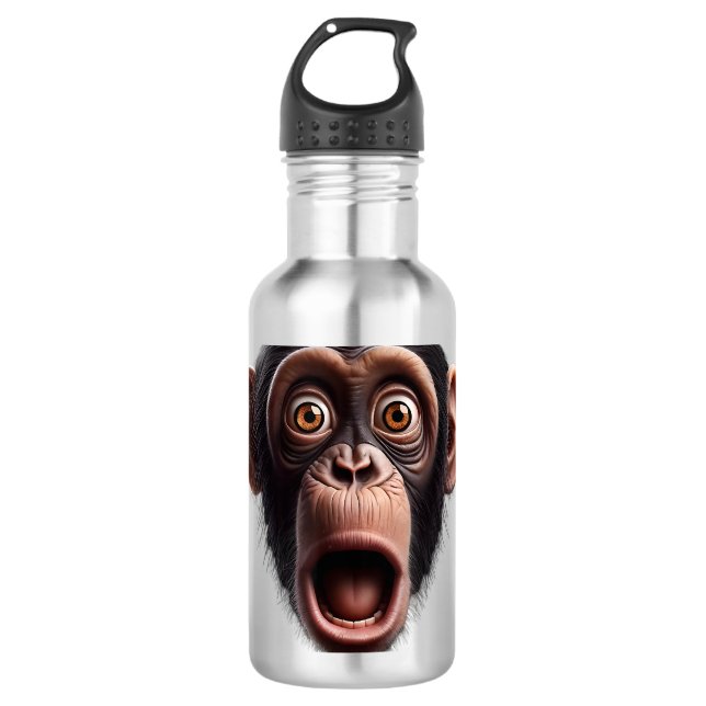 Funny Monkey Face chimpanzee Stainless Steel Water Bottle (Front)
