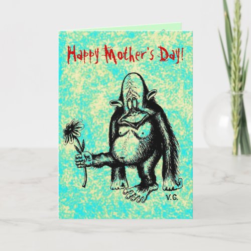 Funny monkey Happy Mothers day card