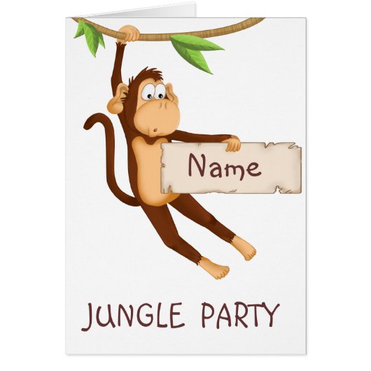 Funny monkey holding Your Text Cards (Front)