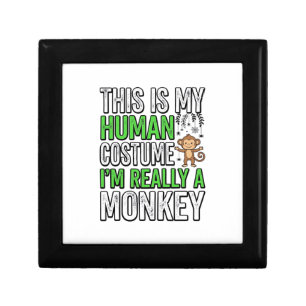 Funny Monkey Human Costume Halloween Shirt Design_ Gift Box