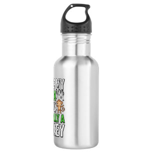 Funny Monkey Human Costume Halloween Shirt Design_ Stainless Steel Water Bottle