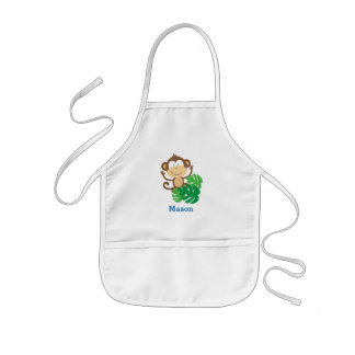 Funny Monkey in the Jungle Boy Apron