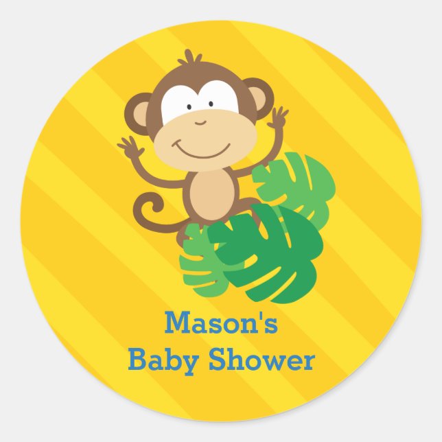 Funny Monkey in the Jungle Personalized Sticker (Front)