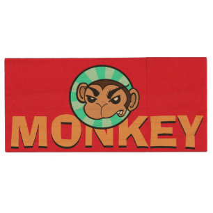 FUNNY MONKEY MAPLE WOOD USB FLASH DRIVE