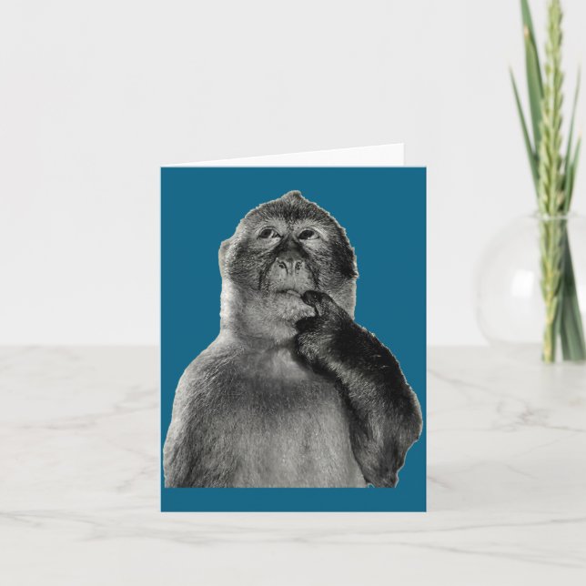 Funny Monkey Meme With Retro Odore Humor Art Style Card (Front)