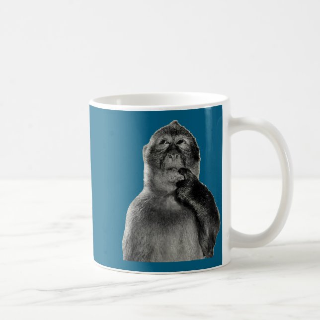 Funny Monkey Meme With Retro Odore Humor Art Style Coffee Mug (Right)