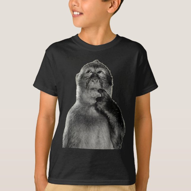 Funny Monkey Meme With Retro Odore Humor Art Style T-Shirt (Front)