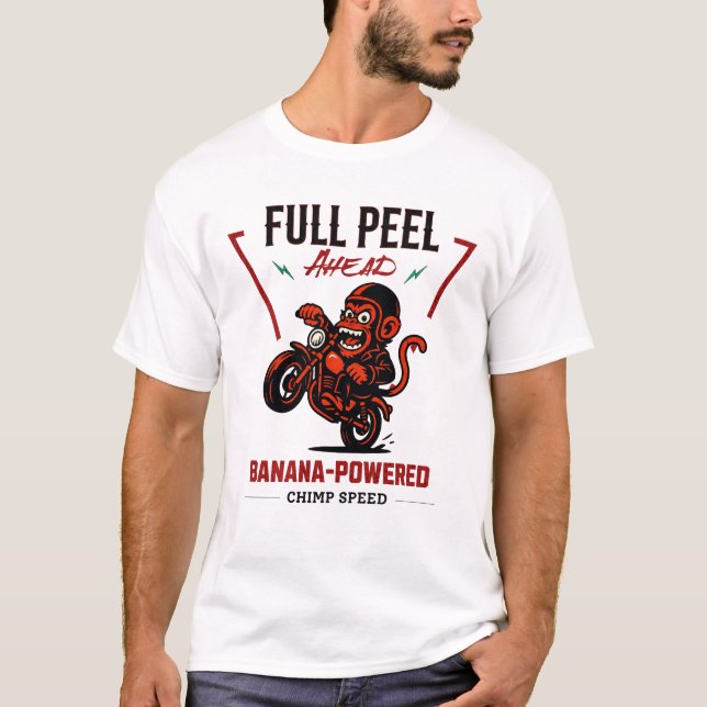 Funny Monkey Motorcycle T-Shirt (Front)