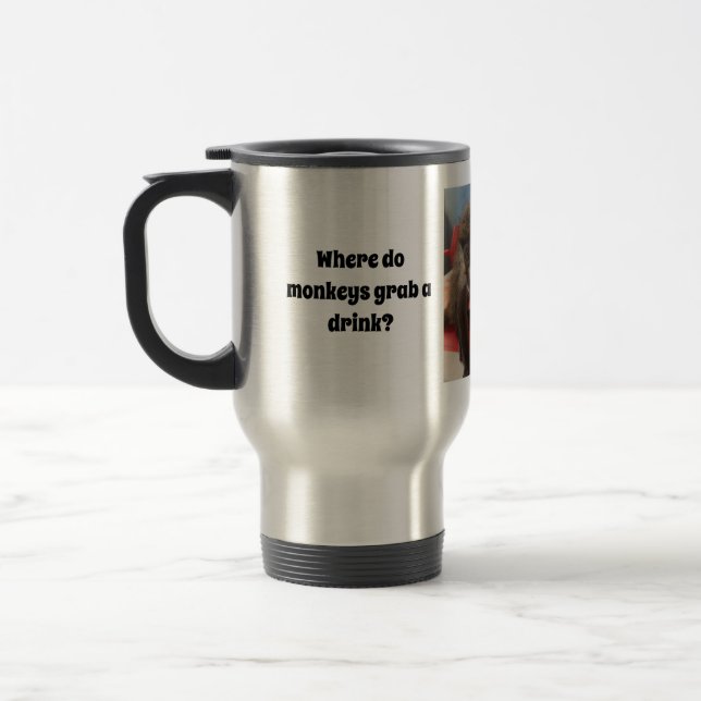 Funny Monkey Mug! Travel Mug (Left)