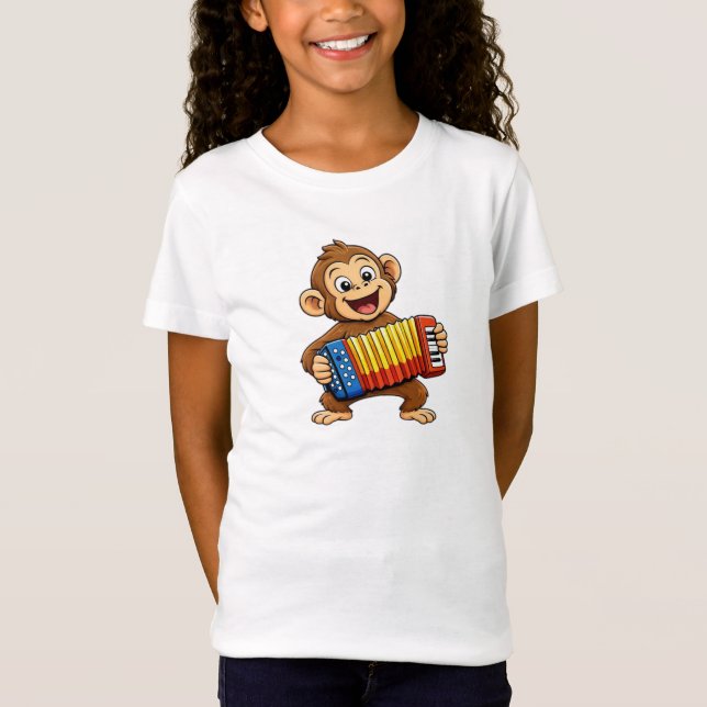 Funny Monkey Music Design T-Shirt (Front)