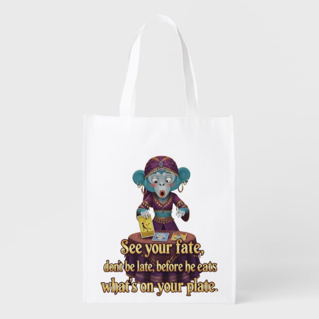 Funny Monkey Mystic Grocery Bag (Front)