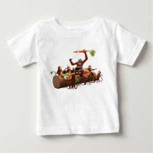Funny Monkey Orchestra with Vegetable Instruments Baby T-Shirt