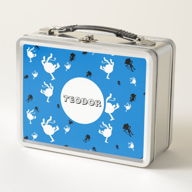 Funny Monkey Personalized Metal Lunch Box (Front)
