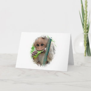 Funny Monkey Picture Greeting Card
